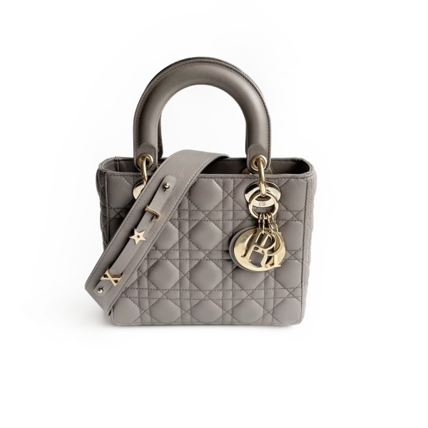 Christian Dior Lady Dior Quilted Lambskin Top Handle Bag